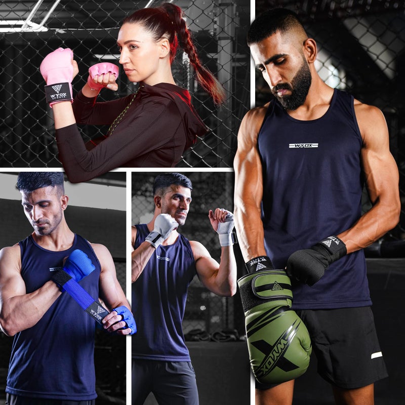 WYOX Gel Boxing Hand Wraps Inner Gloves for Men and Women  Quick 80cm Long Wrist Straps  Elasticated Padded Boxing Wraps for Muay Thai  MMA  Kickboxing  Martial Arts Training Bandages (Pink  L/XL) - Image 5